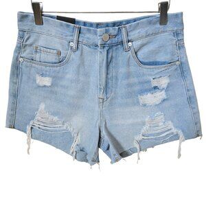 Blank NYC The Barrow Vintage High Rise Distressed Denim Jean Shorts